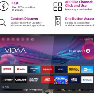 Antteq AV24H3 Smart TV 24» | Netflix, Prime Video, Rakuten TV, Disney+, Youtube