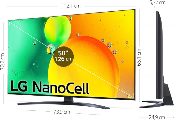LG Televisor 50NANO766QA - Smart TV webOS22 50 pulgadas (126 cm) 4K Nanocell, Procesador de Gran Potencia 4K - Imagen 6