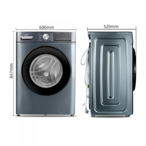 CHiQ Lavadora 8kg, Space Pro,Motor, 1400 rpm, Programa inteligente de IA, 16 ciclos de lavado, Gris