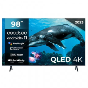 Cecotec QLED 98″ Smart TV V3+ Series+S, 4K UHD, Android Tv11, Asistente de Voz Google y Chromecast.