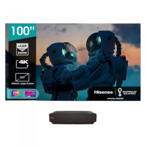 Hisense- Laser TV Smart Hisense de100 Pulgadas, 4K, UHD, Laser de Tiro Ultracorto, 2700 Lúmens,WiFi.