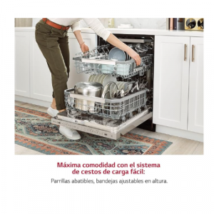 LG – Lavavajillas 60 cm y Capacidad 14 Cubiertos, Lavavajillas LG, Carga Fácil y Flexibilidad, Inox Antihuellas