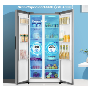 Comfee’Frigorífico-Congelador Americano/No Frost/Compresor Inverter/460 L SuperCool, Inox