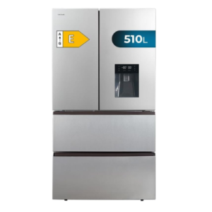 Cecotec Frigorífico Puerta Francesa Inox con Dispensador de Agua de 510 L .