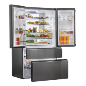 Haier FD 100 Series 7- Frigorífico, Puerta Francesa, Tecnología Antibacterias,Titanium.